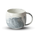 400 ML marble ceramic coffee mug with handle for coffee / tea - blue