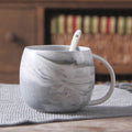 400 ML marble ceramic coffee mug with handle for coffee / tea - blue