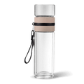 Nox - infuser Portable tea bottle double layer glass white