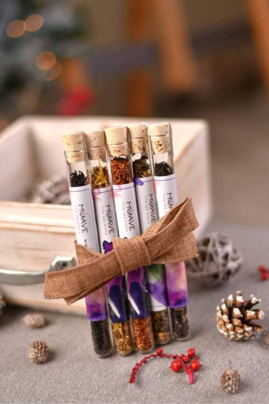 Build your own tea box…one of our best selling products, the perfect gift for any occasion or just general awesomeness.  Muave tea blends can be purchased in their own individual test tubes so you can pick and mix to create your own great tea selections. Packed in our luxury kraft gift box